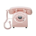 thumbnail image 3 of GUOOL Guestbook Wedding Phone Desk Telephone Record Messages Antique Vintage Corded Phone for Desk Retirement Party Decor Pink, 3 of 9