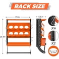 thumbnail image 3 of Sidasu 2-Tier Spray Paint Can Holder Rack Wall-Mount, Heavy Duty Spray Bottle Lube Can Organizer, 8 Can Storage Rack with Paper Towel Rod, Ideal for Garage/Workshop/Home,Orange, 3 of 6