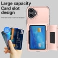 thumbnail image 4 of Wallet Case for Women Men - Flip Case Credit Card Holder Hybrid Cover, Double Layer Shockproof Heavy Duty Protection All-Round Armor Drop Protective Phone Case for iPhone 16 Plus, Blue, 4 of 10