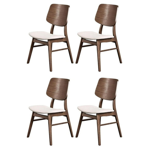 New Classic Furniture Oscar Solid Wood Dining Chair in Walnut (Set of 4)