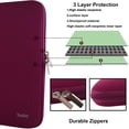 thumbnail image 3 of Funda para portátil Naukay de neopreno resistente al agua de 14 pulgadas, color rojo vino, 3 of 7