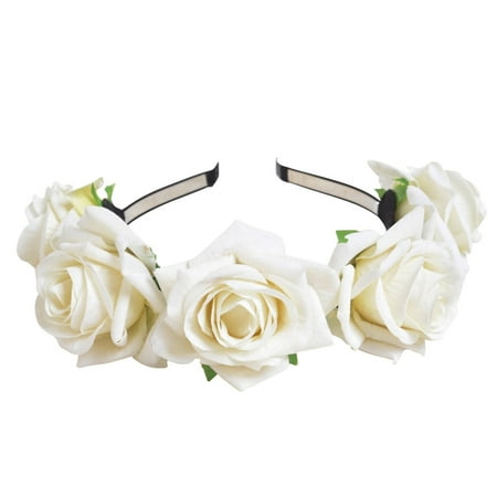 

Wozhidaoke valentines day decor Floral Flower Festival Wedding Garland Hair Head Band plants Head band