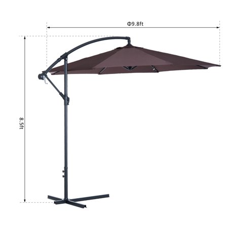 F10 Deluxe Patio Umbrella Outdoor Market Parasol Banana Hanging Offset Sunshade Coffee Walmart Canada