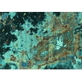 thumbnail image 1 of Ahgly Company Machine Washable Indoor Rectangle Oriental Turquoise Blue Industrial Area Rugs, 2' x 4', 1 of 4