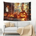 thumbnail image 4 of Halloween Tapestry halloween Decor, Halloween Windowsill Pumpkin Ghost A Halloween Decorations Wall Tapestry Aesthetic, Tapestry Wall Hanging for Bedroom, Livingroom, Dorm Decor - 60x40in, 4 of 6