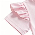 thumbnail image 5 of YIBOSEAN Toddler Baby Girl Outfit Cute Casual Clothes Ruffle Summer Short Sleeve T-Shirt Elastic Waist Shorts Set,Multicolors,2-Piece,Size0-6M/3Y, 5 of 6
