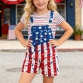 thumbnail image 2 of XAOFW Unisex Independence Day USA Denim Rompers Patriotic Stars And Striped Suspenders Shorts 250th Anniversary Celebration Jumpsuits Fashionable One-Pieces 6-7 Years, 2 of 5