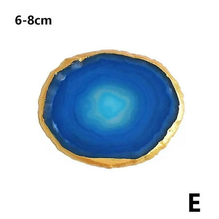 

Natural Agate Slice Coaster Agate Gold - plated Cup Mat Coasters Agate Stone Pad L4X8