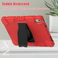 thumbnail image 6 of Elehold Hybrid  Heavy Duty Rugged  Case Compatible with iPad 10th Gen 10.9" (2022),Hard PC+Soft TPU with Built-in Hidden Kickstand Shockproof Double Protection Case Cover,Red, 6 of 9