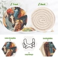 thumbnail image 4 of Horses 6 Pcs Drink Coasters with Holder Absorbent Coasters Woven Coasters for Drinks Table Desk Protection Home Decor, 4 of 7