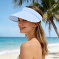 thumbnail image 2 of Women’s Sun Visor Solid Color With Black Trim Wide Brim Sun Protection Lightweight Sports Hat, 2 of 4