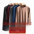 thumbnail image 3 of Ropa interior de invierno con cuello cálido sin costuras para hombres de mediana edad y mayores, ropa exterior para hombres, camiseta de una sola pieza, protección para el cuello con base de manga, 3 of 5