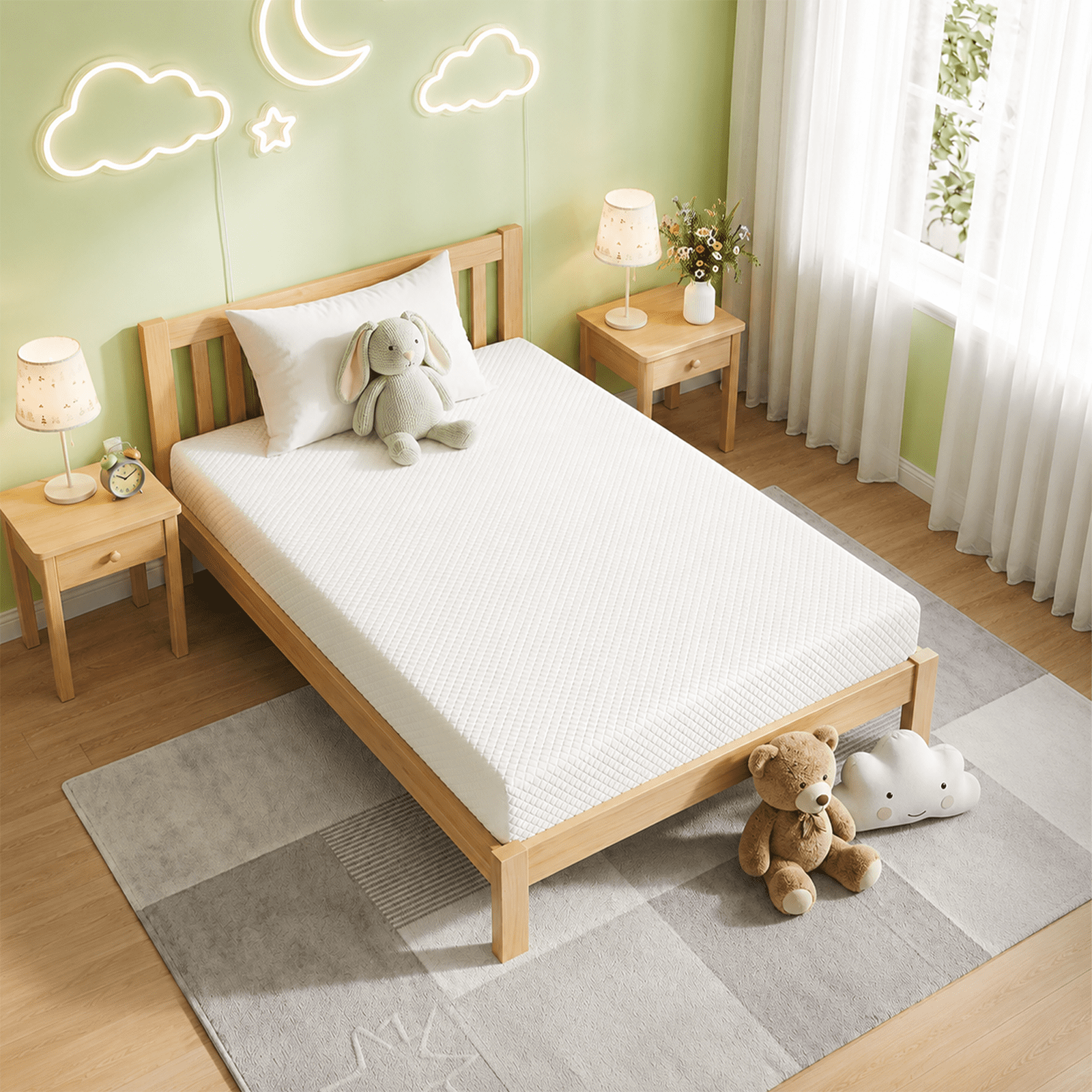 5 inch Twin Gel Memory Foam Mattress, Medium Firm mattress in a box, Cool and Skin-Friendly material for Kids & Adults