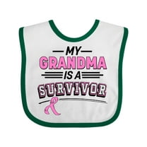 Inktastic My Grandma is a Survivor Breast Cancer Awareness Boys or Girls Baby Bib
