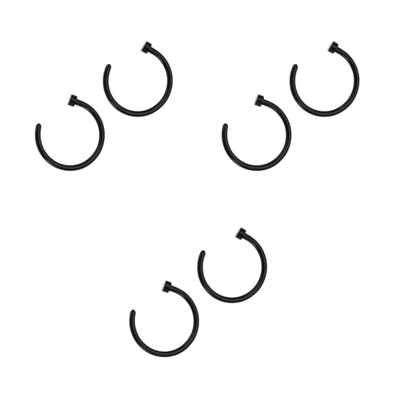 6Pcs Stainless Steel Body Jewelry Piercing Nose Ring Hoop for Women