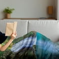 thumbnail image 3 of Woodland Soft Flannel Fleece Blanket, Waterfall Asia Thailand Jungle Tropic Plants Trees Tourist Attraction, Cozy Plush for Indoor and Outdoor Use, 60" x 80", Turquoise Green Brown, by Ambesonne, 3 of 5