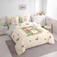 thumbnail image 2 of Catabedysis Bowknot Letter Print 7 Pieces Full Size Bedding Sets,Colorful Flowers Monogrammed B Full Size Bed in a Bag,Light Gray Reversible For Girls, 2 of 7