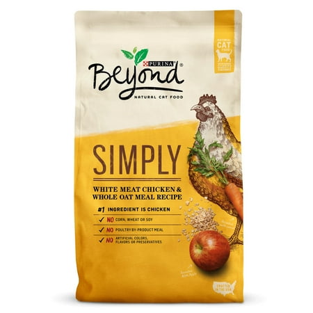 Purina beyond simply white meat chicken & whole oat meal recipe adult dry cat food, 3 lb