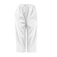 thumbnail image 5 of UKHCCC Women's Loose Fit Waffle Knit Capri Pants with Pockets Elastic Waist Drawstring Casual Summer Lounge Joggers Soft Cotton S-2XL, 5 of 9