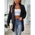 thumbnail image 6 of Women'S Fall Winter Solid Color Casual Oversized Long Sleeve Chunky Knit Cardigan Sweater Jacket Black One size, 6 of 8