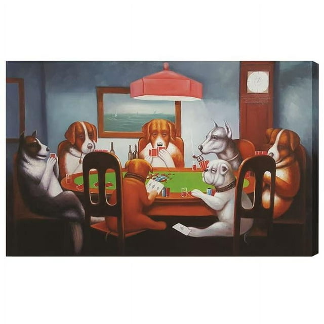RAM Game Room OP10 36 x 24 in. Friend in Need Oil Painting on Canvas