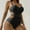 Black, variant on Belts for Women,Solid Chest Pad without Underwire Bikini Swimsuit with Waist Support