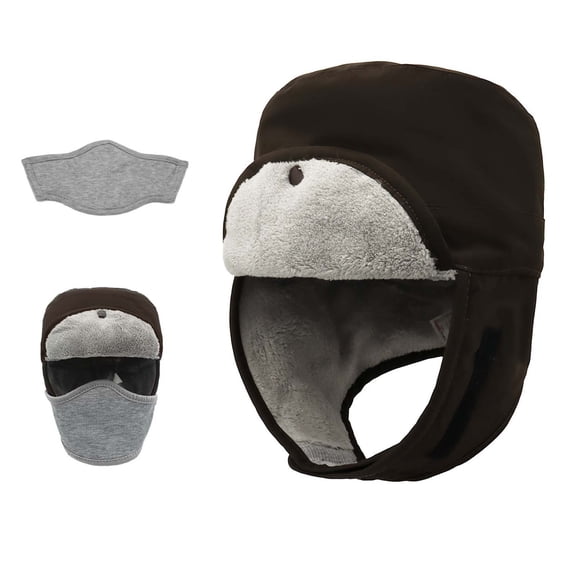 RongHuan Winter Windproof Hat Mens Lightweight Fleece Lined Caps Warm Waterproof Ski Cap Outdoor Ski Ear Protection Hats