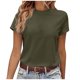 thumbnail image 1 of Camiseta informal de manga corta y cuello redondo para mujer, ideal para estar por casa y para ir al trabajo: versátil y cómoda., 1 of 6