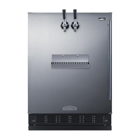 Summit Sbcfrtpcflhd 24  Wide 5.3 Cu. Ft. Built-In Double Tap Coffee Kegerator - Stainless