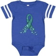 thumbnail image 3 of Inktastic Ovarian Cancer Awareness Teal Ribbon Made of Hearts Boys or Girls Baby Bodysuit, 3 of 5