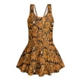 thumbnail image 4 of Uourmeti Cartoon Capybara Print Girls One Piece Swim Dress - Cute Skirted Bathing Suit with Quick Dry Stretch Fabric for Beach & Pool, 4 of 8