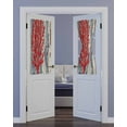 thumbnail image 2 of Ocean Red Coral Blackout Curtains French Door Curtains for Door Window, Vintage Coastal Floral Stripe Seahorse Privacy Drapery for Patio/Sidelight Doors, 1 Panel with Tieback, 54 x 40 Inches, 2 of 6