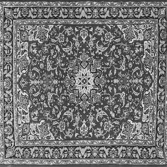 Ahgly Company Indoor Square Oriental Gray Traditional Area Rugs, 5' Square