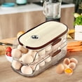 thumbnail image 1 of Double Storage Box for Kitchen & Refrigerator, Transparent Rolling Rack Organizer, Multi-Layer Plastic Storage Container for Eggs, Snacks & Small Kitchen Items, Space-Saving Design, 1 of 4