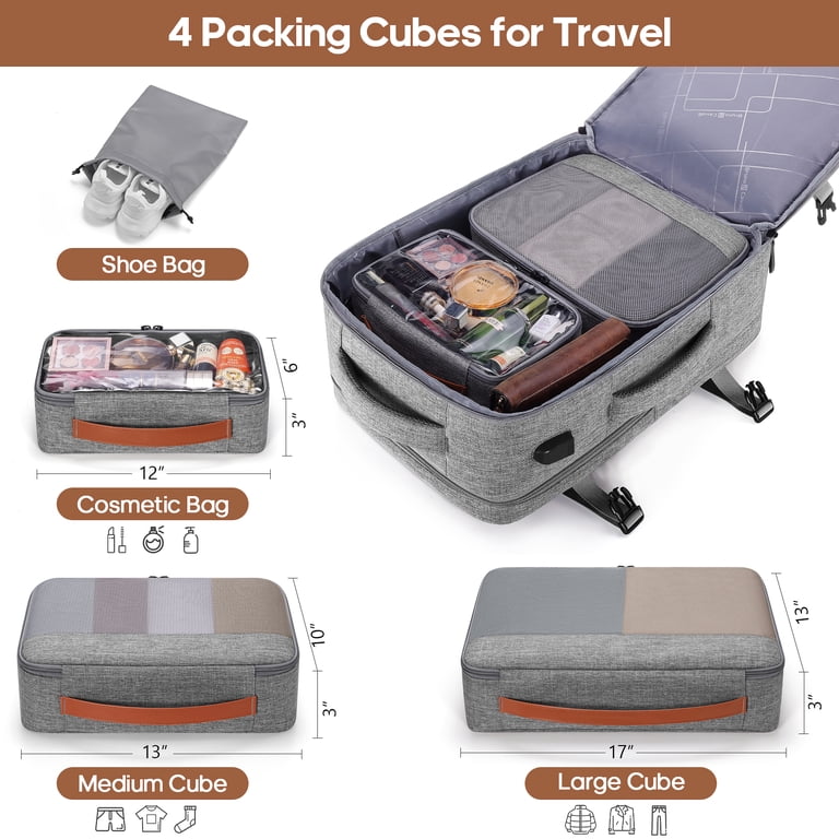 Travel Backpack with Toiletry Bag Water Resistant Bag 40L, Grey For Men Amazon.com: LOVEVOOK 40L Travel Backpack Flight Approved  main image 3