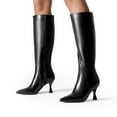 thumbnail image 6 of DREAM PAIRS Women's Knee High Boots, Pointed Toe Kitten Heel Dress Boots with Side Zipper, 6 of 7