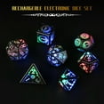 thumbnail image 2 of Light up DND Dice, Dice Set D&D Dungeons and Dragons Dice, LED Dice Set D&D Rechargeable, Light Up D&D Dice Set with Charging Box LED RGB Polyhedral Role Playing Dice Set 7 PCS Flashing Glowing Dice, 2 of 7