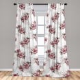thumbnail image 2 of Vintage Floral Window Curtains, Bloomed Wild Watercolor Design Painting Like Print on Shadows, Lightweight Decor 2-Panel Set with Rod Pocket, Pair of - 28"x63", Pale Maroon Pale Sepia, by Ambesonne, 2 of 3