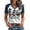 Blue, variant on Women's Walking By Faith Tripping Constantly T-Shirt Cute Cow Pattern Printed Short Sleeve V Neck Tee Tops