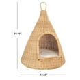 thumbnail image 3 of SAFAVIEH Tifa Regular Elevated Style Cat Bed with Cushion, Natural Honey/White, 3 of 14