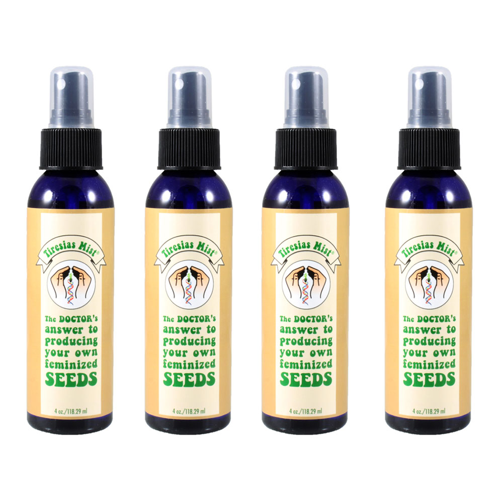 4 Pack Tiresias Mist Feminized Seed Spray 4oz 4 Ounce Spray Bottle for Growing All Female