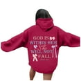 thumbnail image 1 of Y2K Hoodie Fall Pullover Hoodie with Eye Catching Alphabet Design Trendy Oversized Fit Drop Shoulder Design Sweaters for Women Red L, 1 of 6