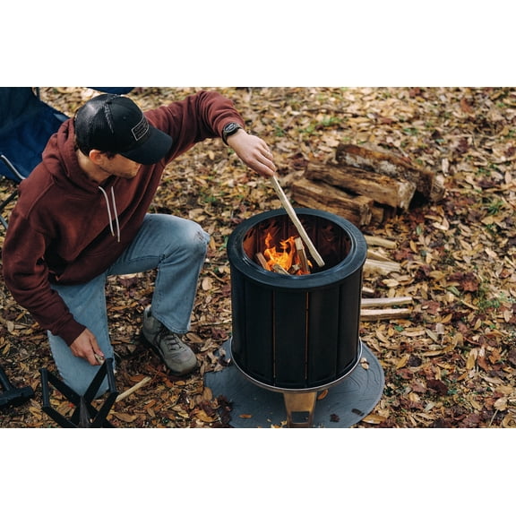 PACKFIRE Portable Camping Fire Pit- Packable Fold-Flat Design, Smokeless Burn, Stainless Steel & Aluminum, Includes Backpack, Ideal for Outdoor & RV Adventures