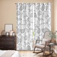 thumbnail image 3 of Grey Farmhouse Kitchen Curtains 96 Inch Length, Floral Floral Plant Leaf Vintage Spring Grommet Top Bedroom Living Room Curtains, Light Filtering Cafe Curtain Drapes 2 Panels Set 104''x96'', 3 of 9