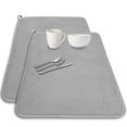 thumbnail image 1 of Paquete de 2 alfombrillas grandes para secar platos, 24 x 17 pulgadas, absorbentes de microfibra, escurridor de platos, almohadilla de secado de platos para encimeras, fregaderos, estantes de drenaje, 1 of 5