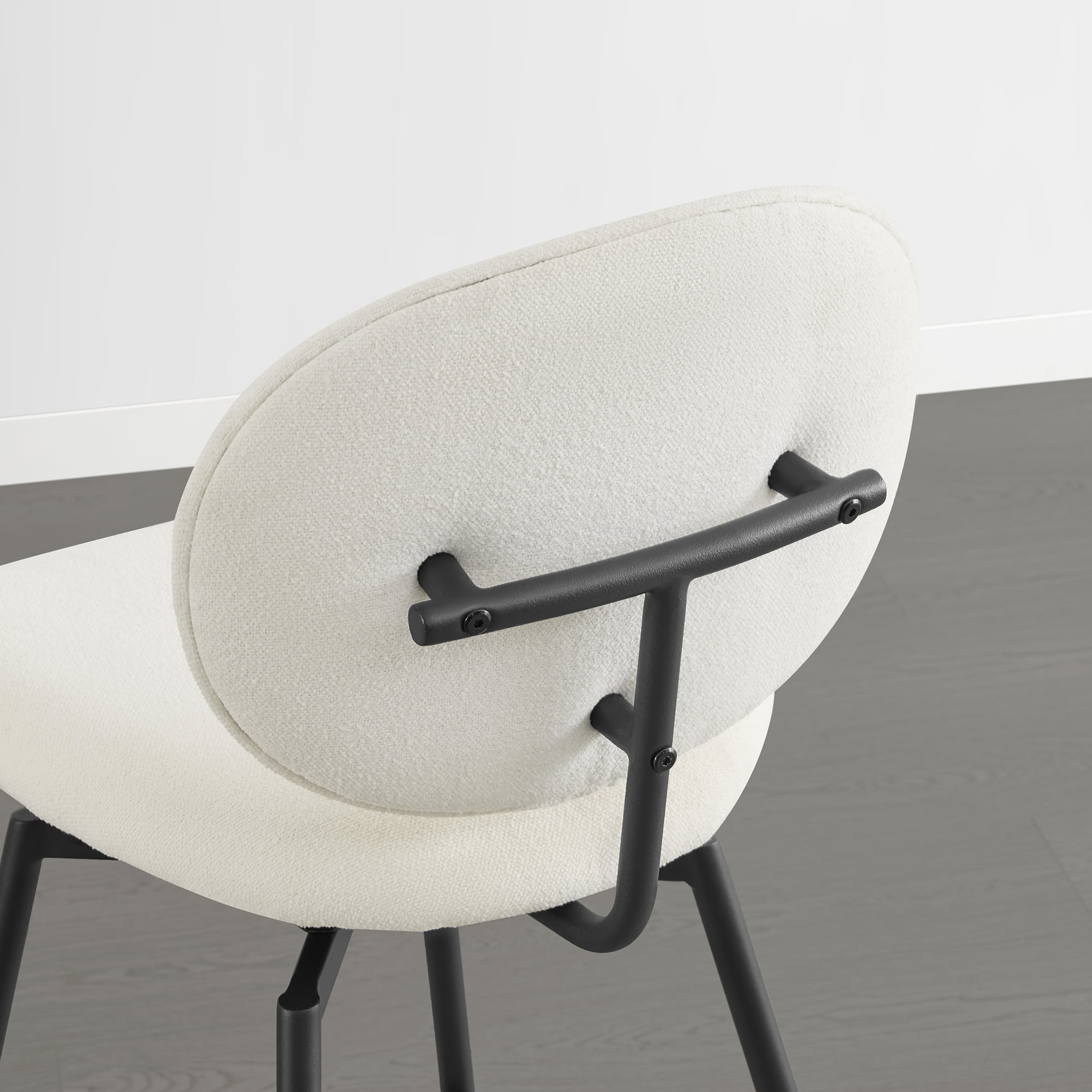 Spruce & Spring Swivel Upholstered Bar Stool with Back, Metal Frame Counter Height Stool with Footrest for Kitchen Island Dining, Boucle Fabric, Set of 2, Cream