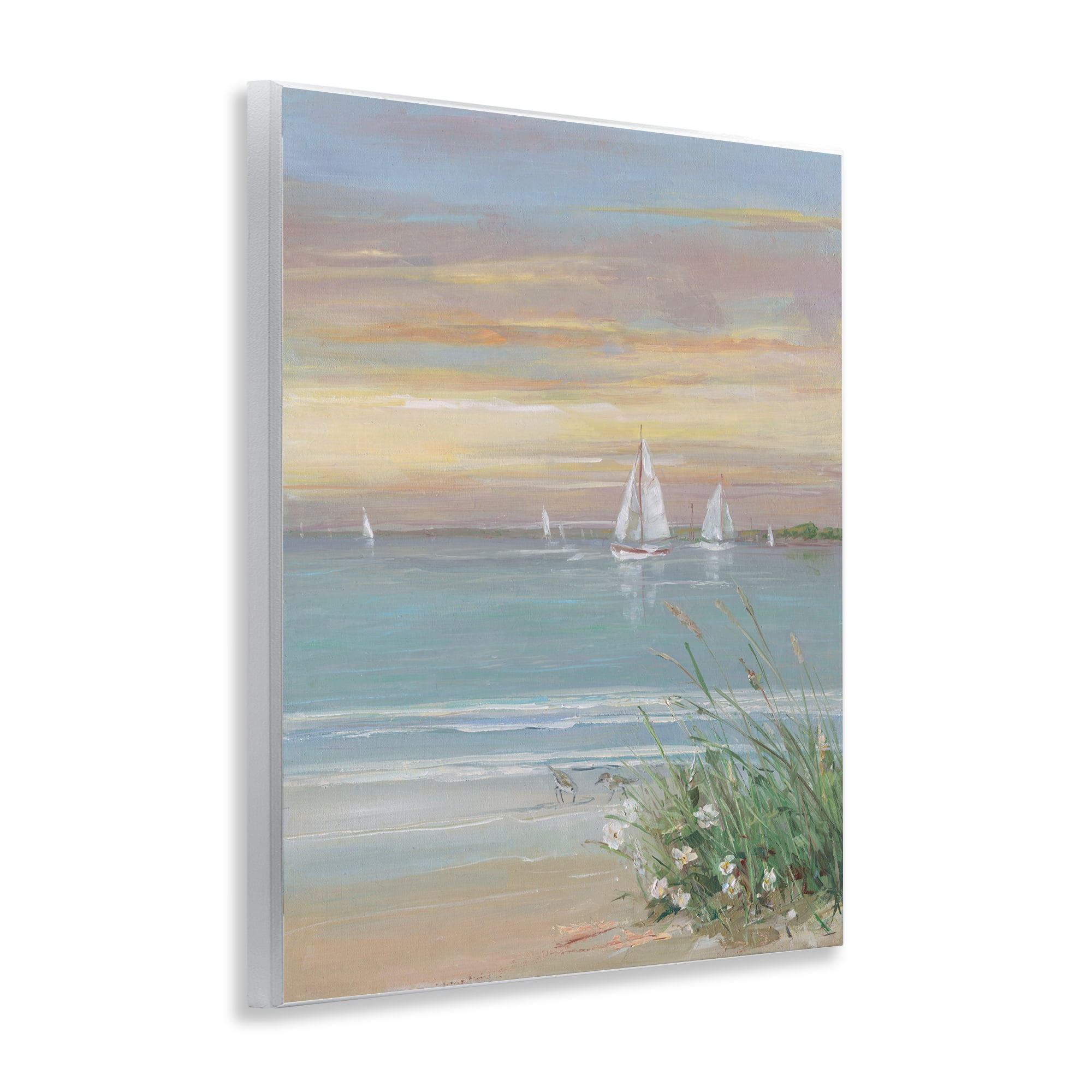 Stupell Industries Sailboats Beyond Sandy Shore Wall Plaque Art, design by Sally Swatland