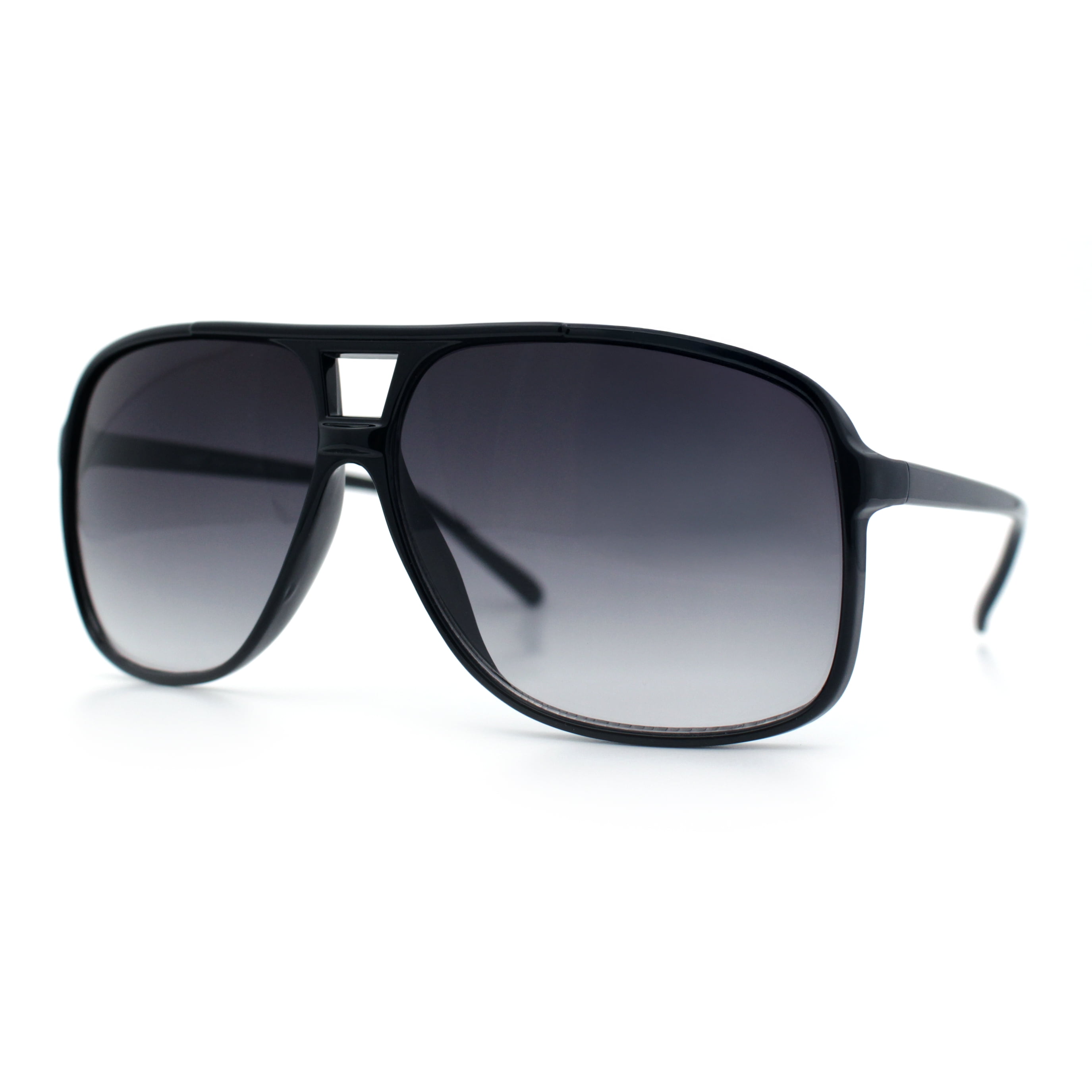 SA106 Oversize Large Thin Plastic Racer Mens Sport Sunglasses Black Smoke