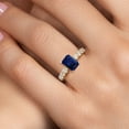 thumbnail image 4 of Gem Stone King 14K Two Tone Gold Blue Sapphire and Lab Grown Diamond Engagement Ring for Women | 3.33 Cttw | Octagon 9X7MM | Gemstone September Birthstone | Size 8, 4 of 6