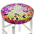 thumbnail image 3 of Fotbe Colorful Tie Dye Stained Glass 3 Stool Covers Round,Waterproof Round Bar Stool Covers Bar Chair Covers Washable Stool Cushion Slipcover for 12-14 Inch Chair-13 inch, 3 of 7